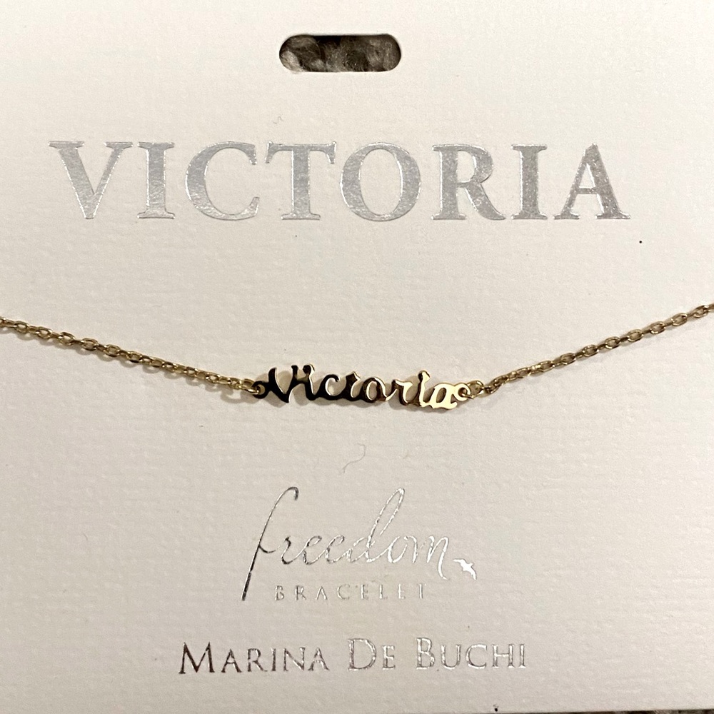 NEW Marina De Buchi “Victoria” Name Bracelet Gold